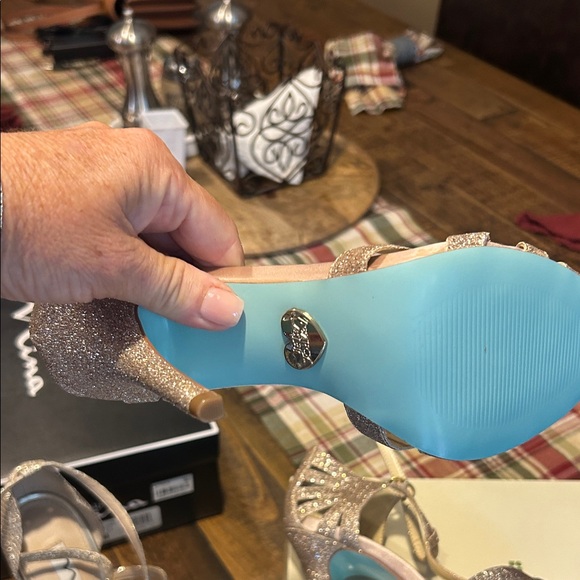 Betsy Johnson Elegant Glitter Strappy Heels - Picture 5 of 6